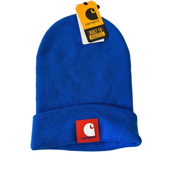 Carhartt Knit Ribbed Patch Beanie Royal Blue NWT $25 - Picture 1 of 4